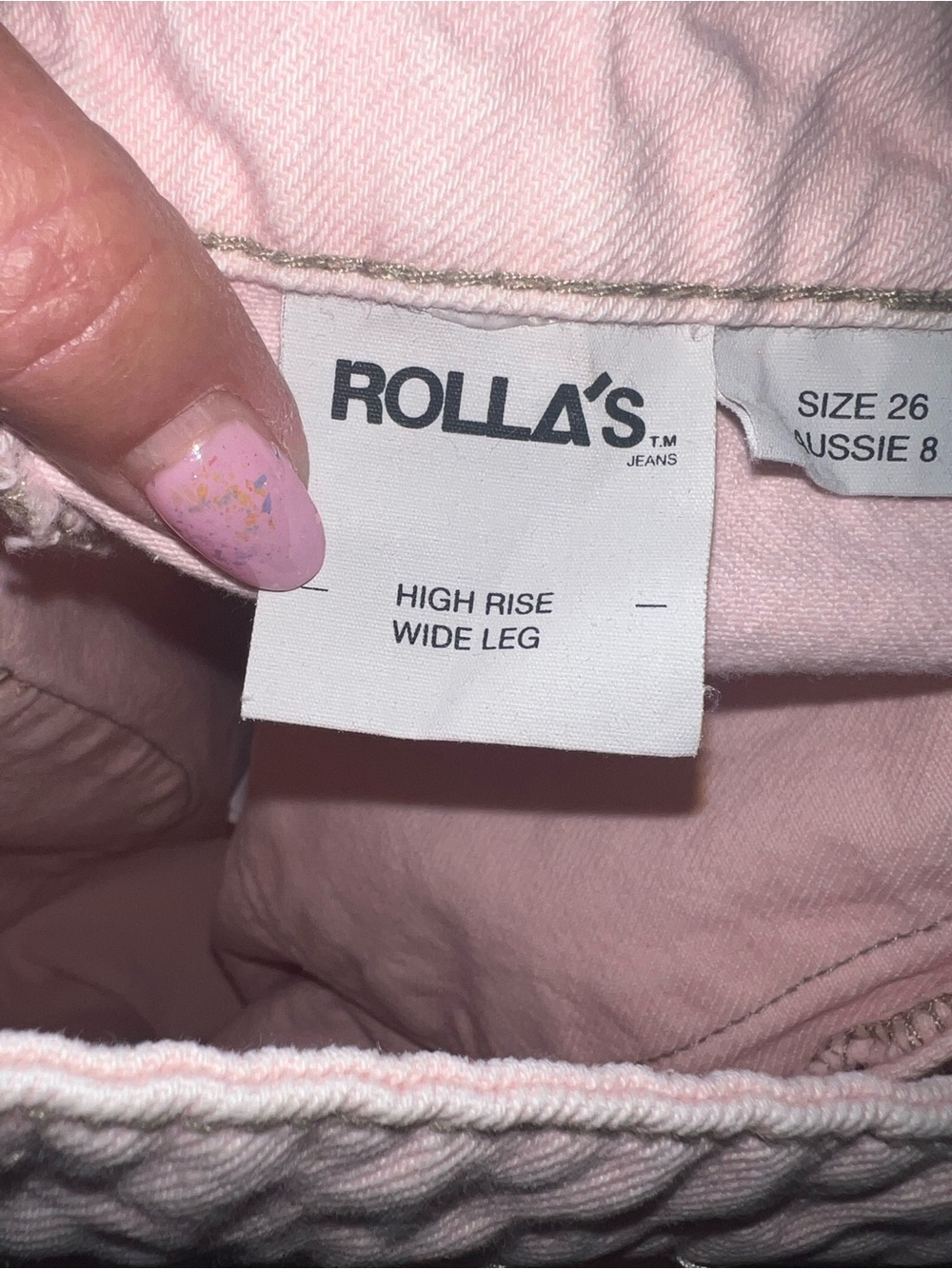 ROLLA'S 80s Pink Sailor High-Rise Wide Leg Jeans Sz 26 - Picture 7 of 16